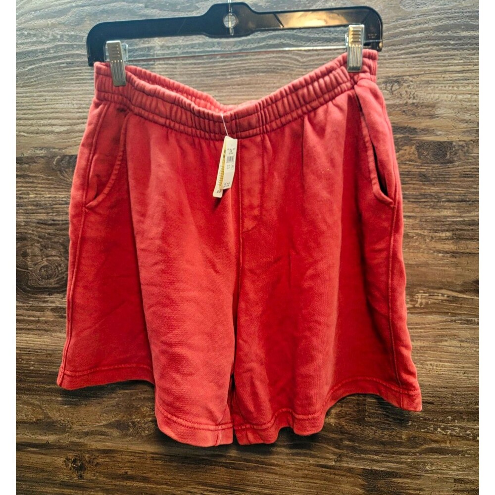 Aerie Real Good Womens Rust Fleece Sweat Shorts Size S Elastic Waist Pockets